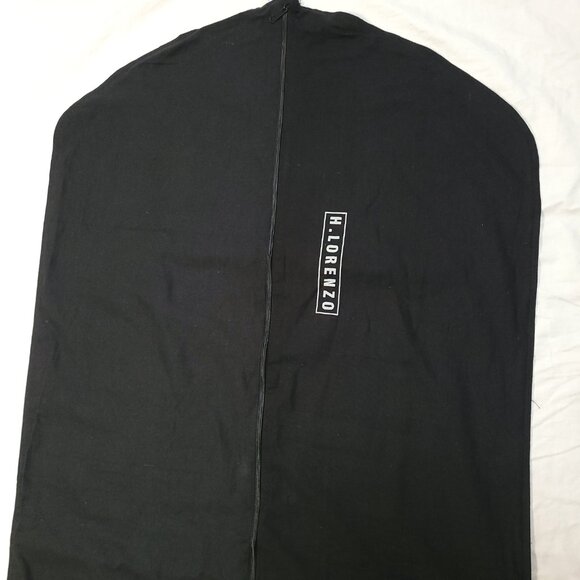 H. Lorenzo Black Garment Bag Logo Spell Out Fabric Zipper Empty READ 48 x 24 in - Picture 2 of 13